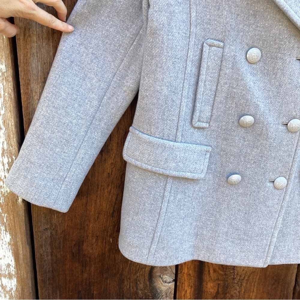 NWT Talbots light Grey Womens Double Breasted Pea Coat size 8 medium - Picture 4 of 14